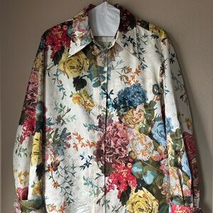 Louis Vuitton FW22 Silk Floral Monogram Shirt